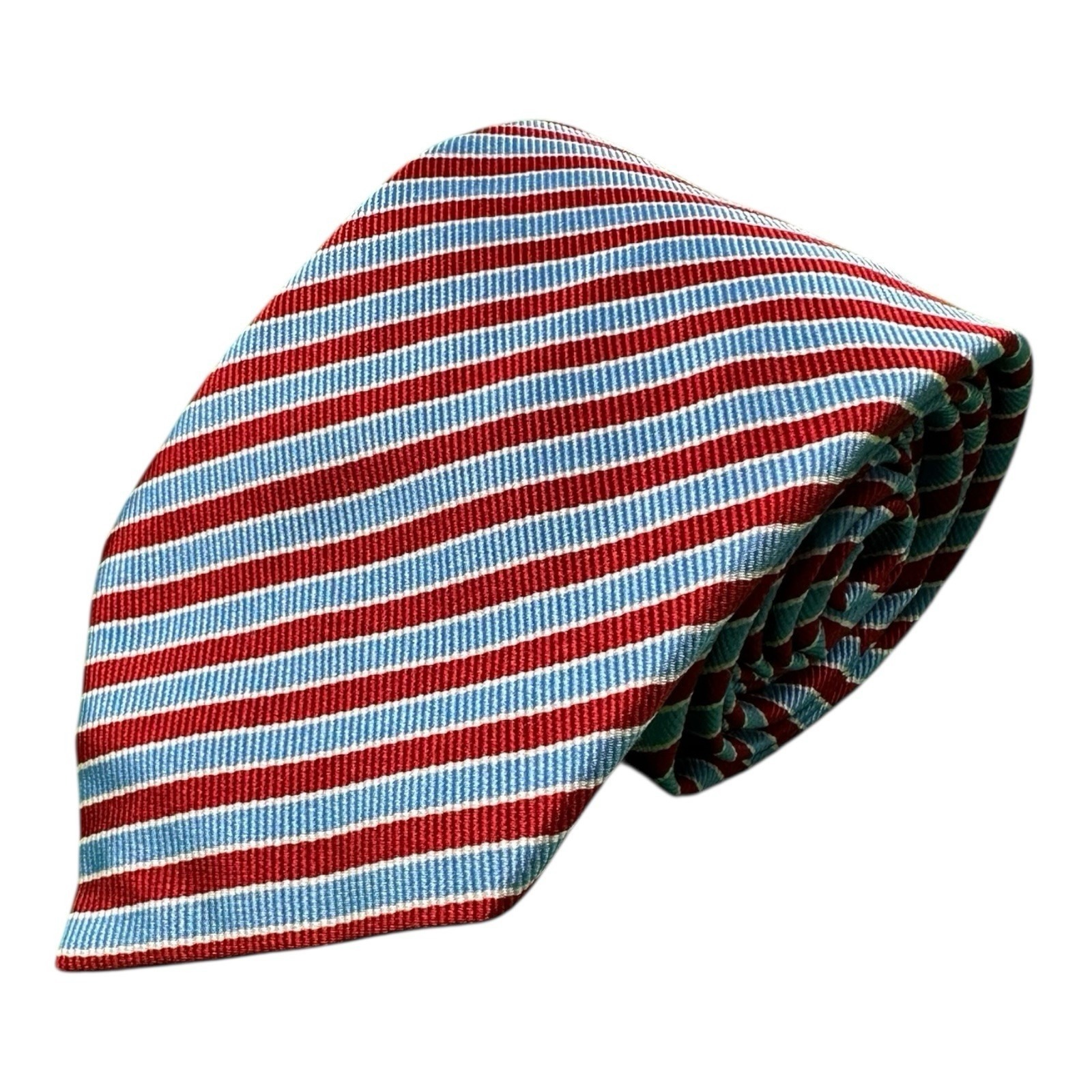 Henley  Sloane Savile Row Blue Red Striped Pure Silk Mens Tie 35 Inch Width